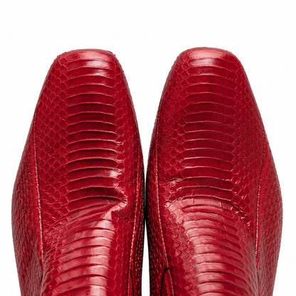 Giorgio Brutini Genuine Snakeskin Chelsea Ankle Boots Men's 8M Red Vintage NEW