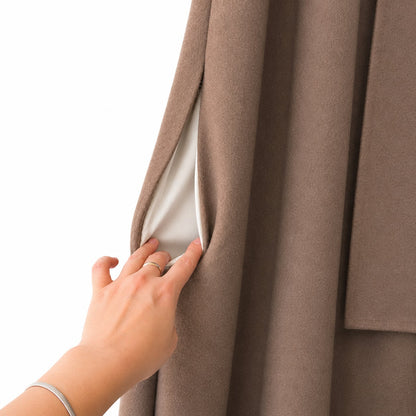 Handmade 100% Wool Cape Coat Taupe Brown