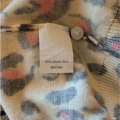 J.Crew Leopard Print 100% Merino Wool Cardigan Sweater, Size S