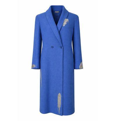 Silver Brush Strokes Minimalist Long Coat