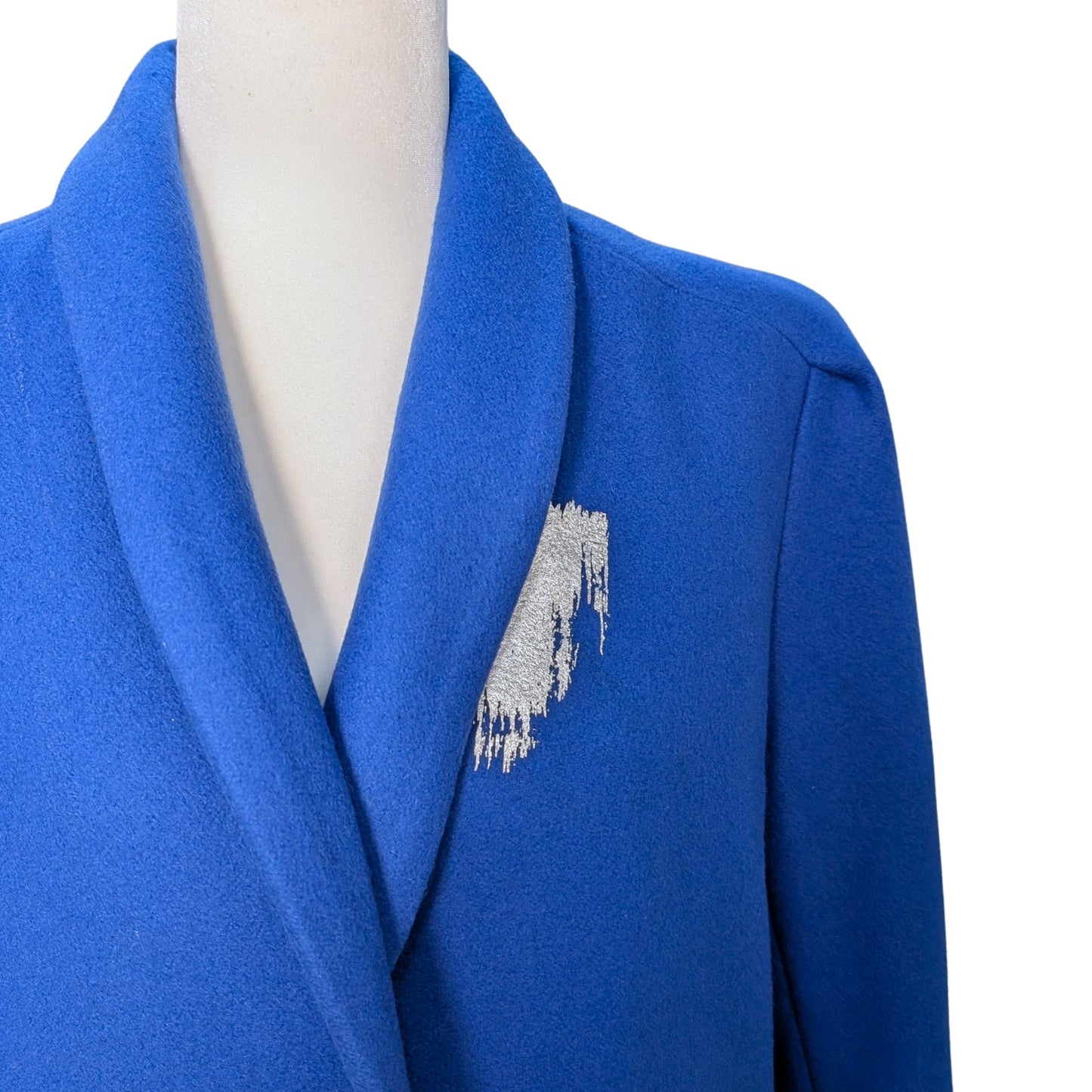 Silver Brush Strokes Minimalist Long Coat