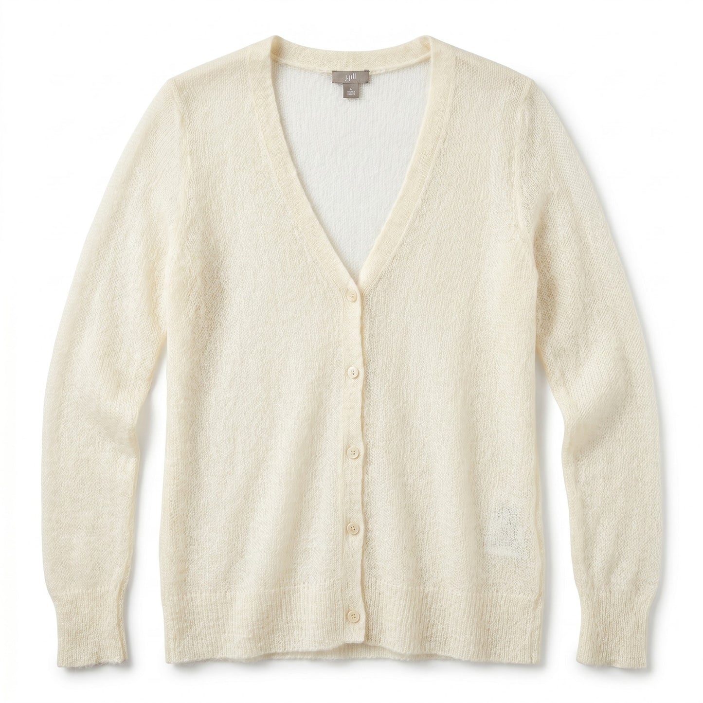 J.Jill S Ivory Open-Knit Mohair Cardigan