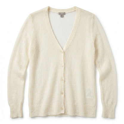 J.Jill S Ivory Open-Knit Mohair Cardigan