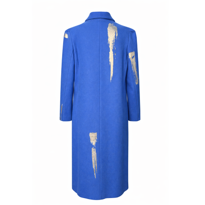 Silver Brush Strokes Minimalist Long Coat