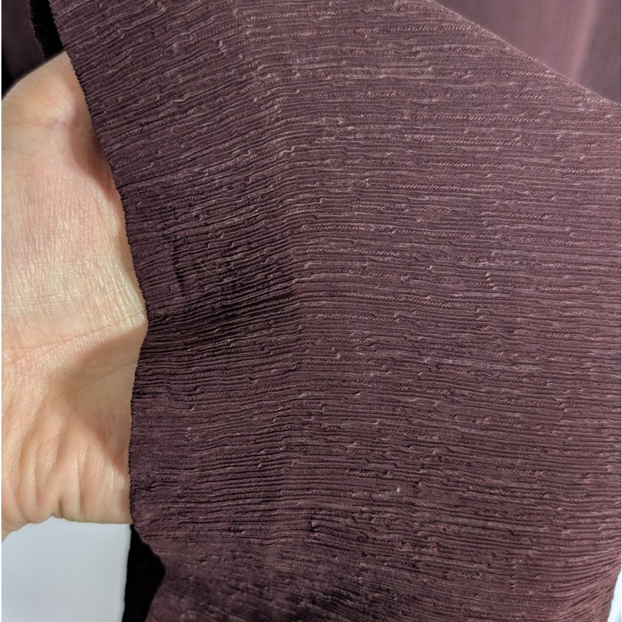 Georgiou Studio Burgundy 100% Silk Crinkle Top and Wide Leg Pants Set 4 / 6P