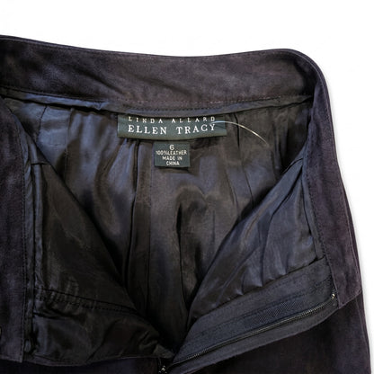 Linda Allard Ellen Tracy Sz 6 Purple Suede Slim Pants | 100% Leather | Luxury