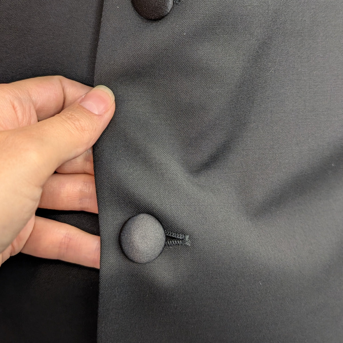 Armani Collezioni Black Wool Smoking Suit - Size 48L