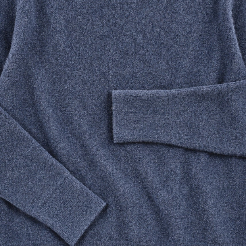 Tahari 100% 2-Ply Cashmere Dolman Sleeve Sweater, Heather Blue, Size XL