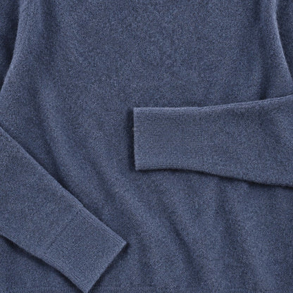 Tahari 100% 2-Ply Cashmere Dolman Sleeve Sweater, Heather Blue, Size XL