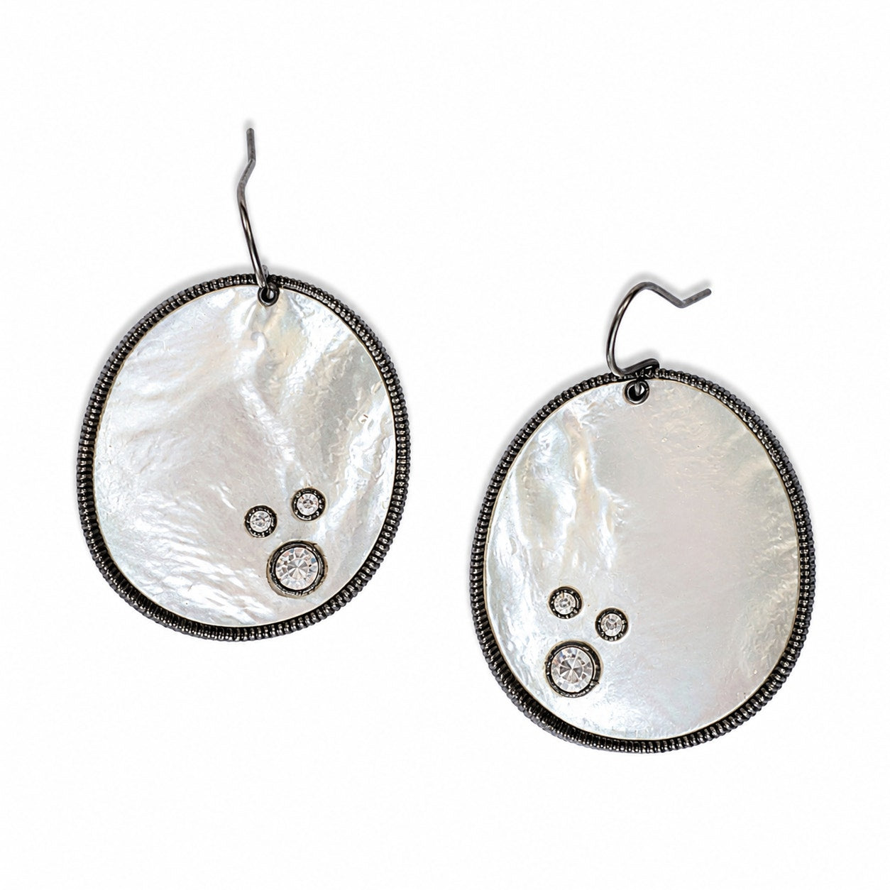 Silpada 925 Sterling Silver Mother of Pearl Crystal Drop Earrings