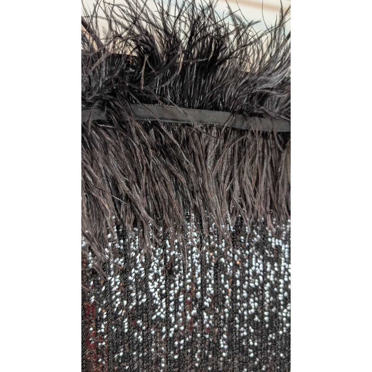 NBD Revolve Sequin Feather Black Mini Dress