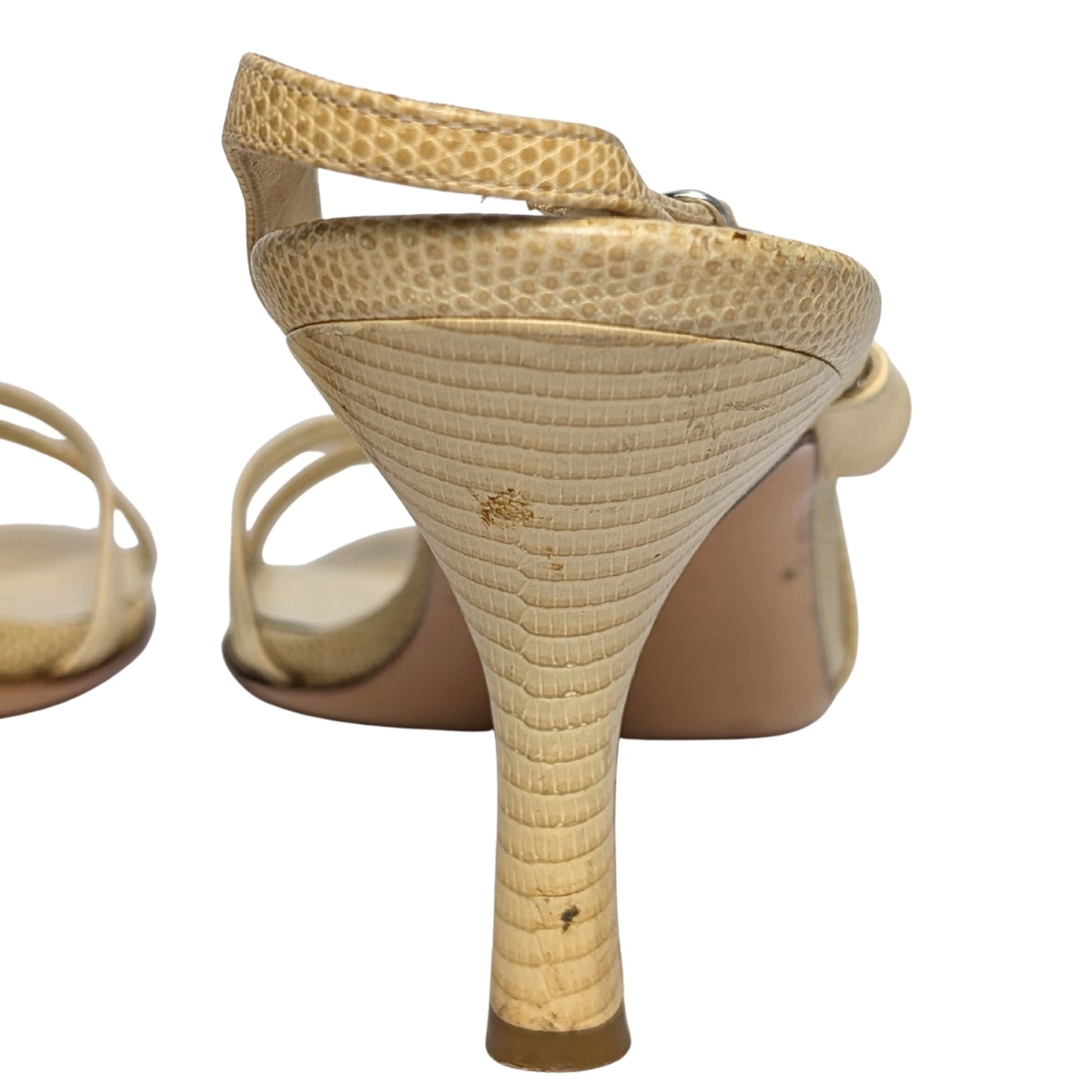 Vintage Salvatore Ferragamo Light Yellow Lizard Sandals