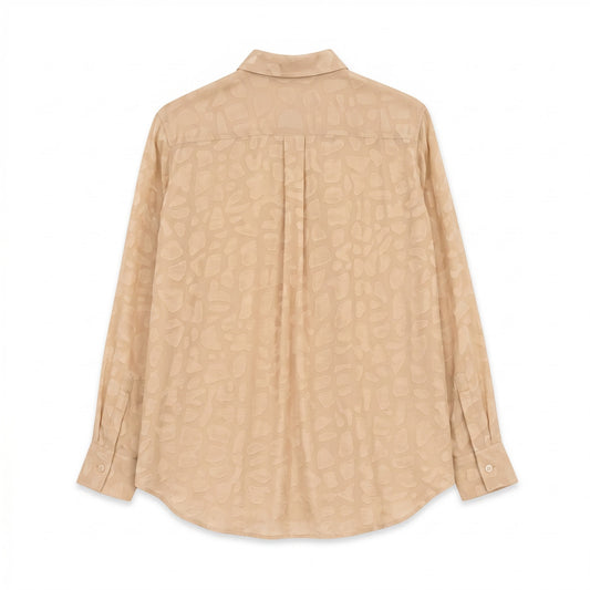 100% Silk Neutral Textured Print Blouse Equipment Femme Savannah | S, M