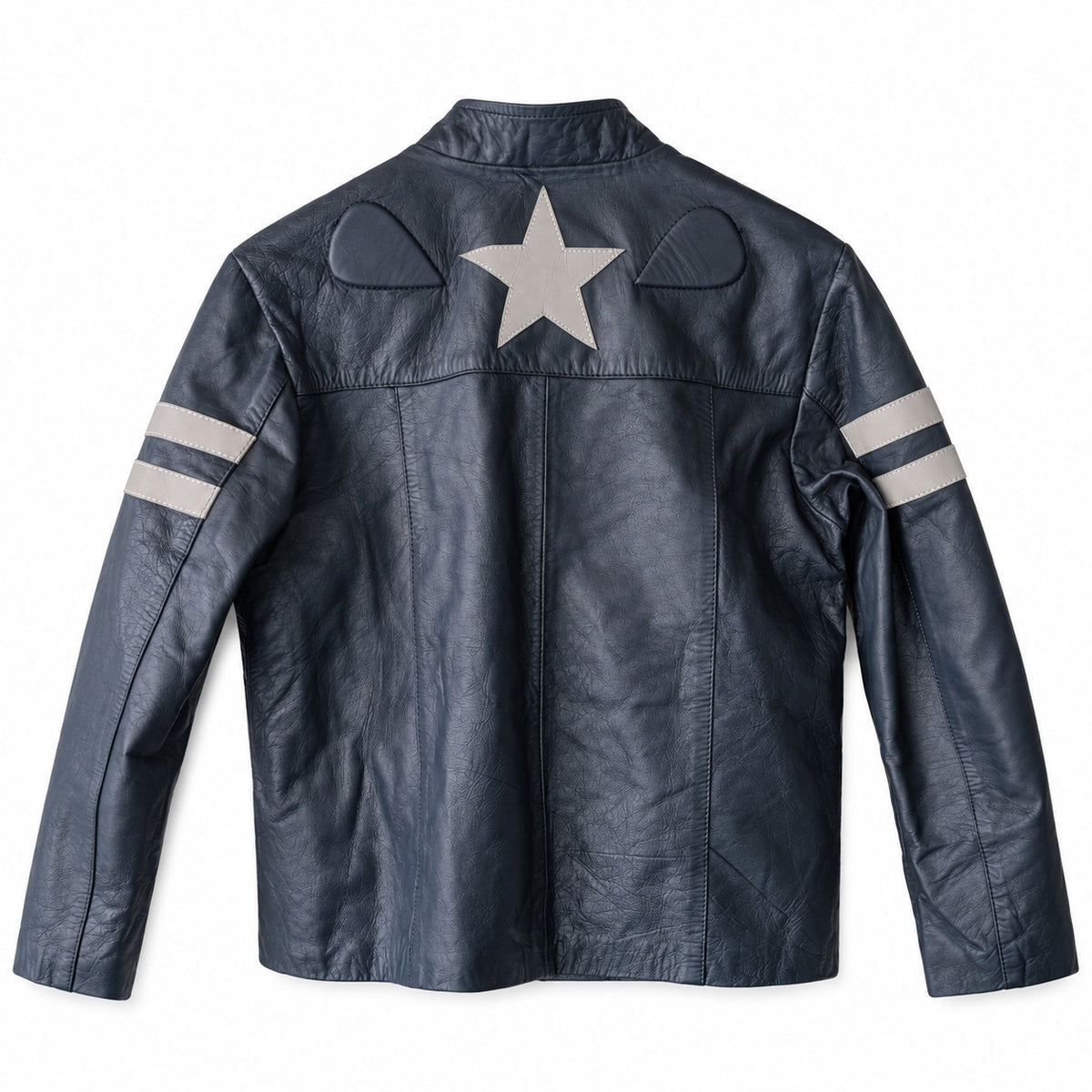 Vintage Captain America Genuine Leather Jacket Youth Size 16 Made in USA Marvel