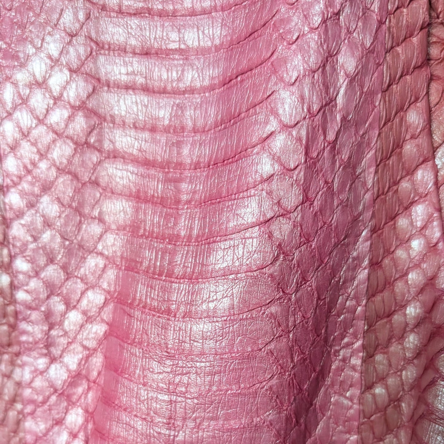 Biern Pearlescent Pink 100% Genuine Python Moto Style Jacket