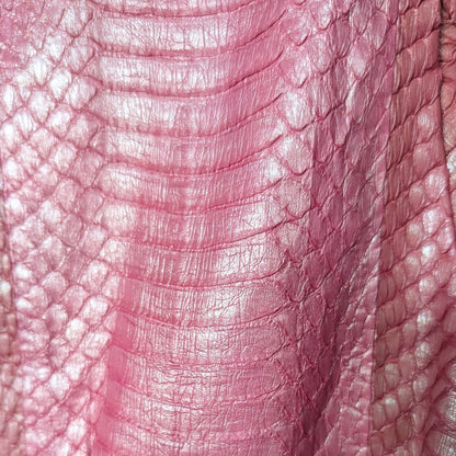 100% Genuine Python Pearlescent Pink Moto Jacket Biern | S