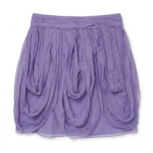 100% Silk Purple Lavender Polka Dot Bubble Tulip Skirt Emporio Armani | M