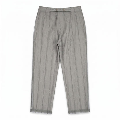 Emporio Armani Wide-Leg Trousers | Gray Taupe Textured  US 4