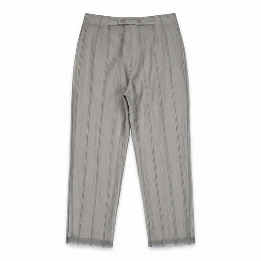 Emporio Armani Wide-Leg Trousers | Gray Taupe Textured  US 4