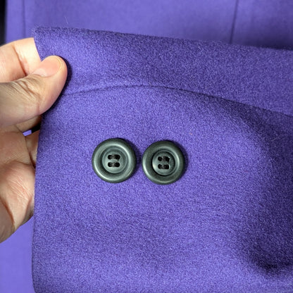 Vintage Adolfo Classics Purple 100% Wool Double-Breasted Coat