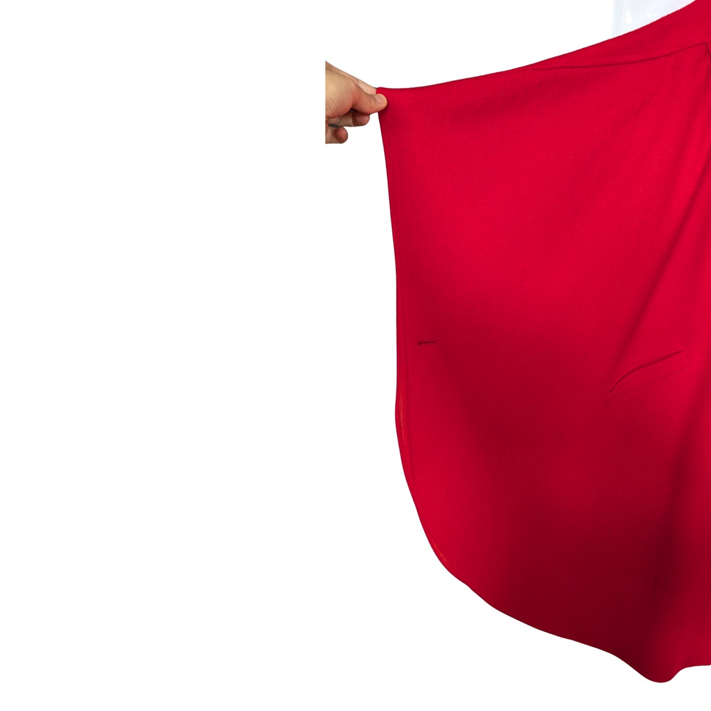 Vintage Red 100% Wool Cape with Detachable Hood and  Funnel Collar