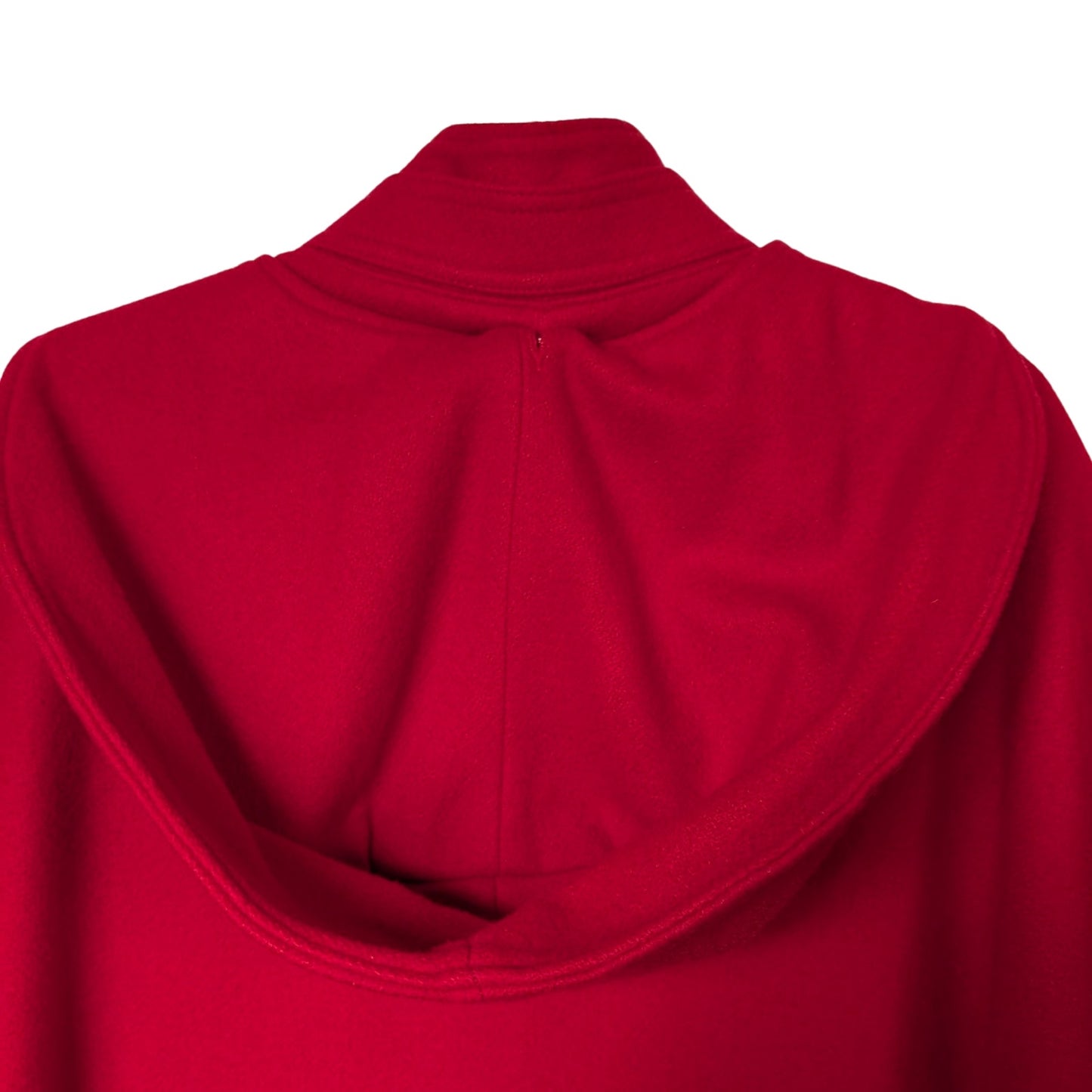 Vintage Red 100% Wool Cape with Detachable Hood and  Funnel Collar