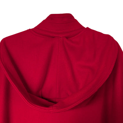 Vintage Red 100% Wool Cape with Detachable Hood and  Funnel Collar