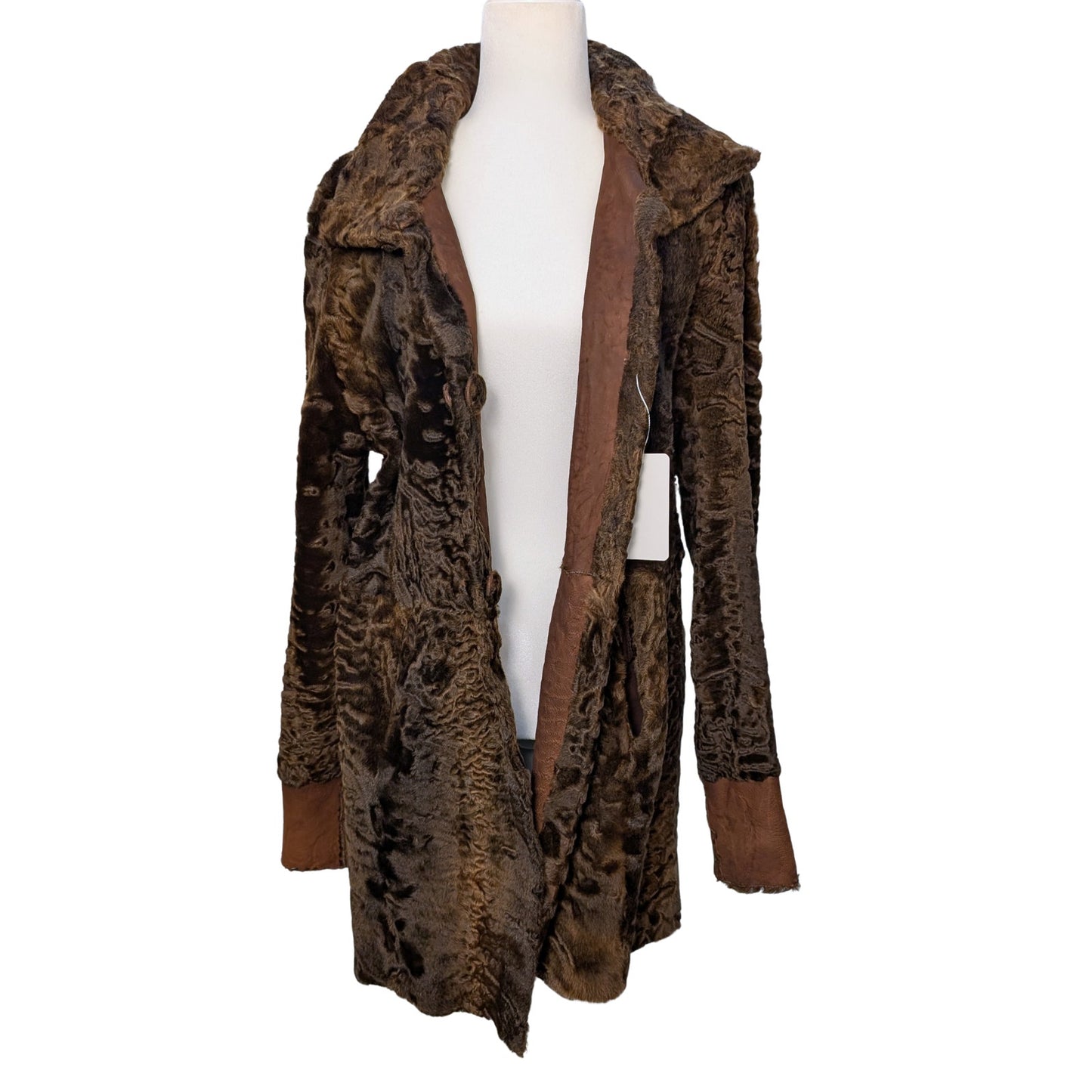 Auburn Brown Lamb Shearling Reversible Jacket Genuine Fur & Leather