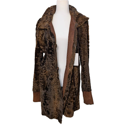 Auburn Brown Lamb Shearling Reversible Jacket Genuine Fur & Leather