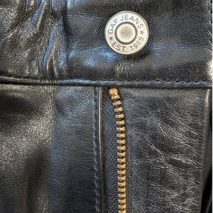 GAP Black Genuine Leather Bootcut Pants