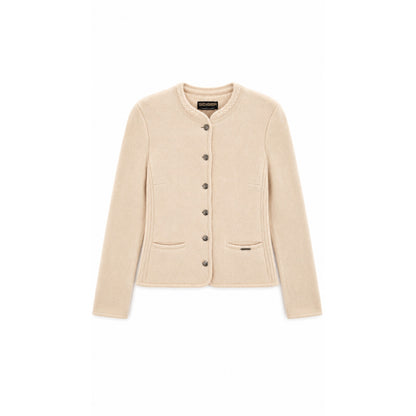 Geiger Austria Cream 100% Wool Cardigan Jacket, Boiled Wool, Size EU 38 / XS