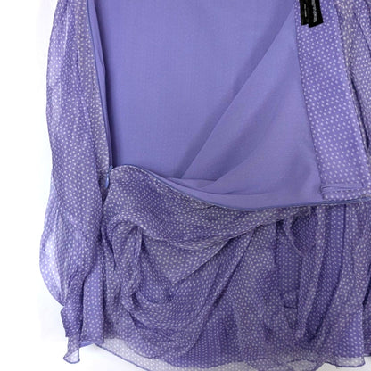 100% Silk Emporio Armani Purple Lavender Polka Dot Bubble Tulip Skirt