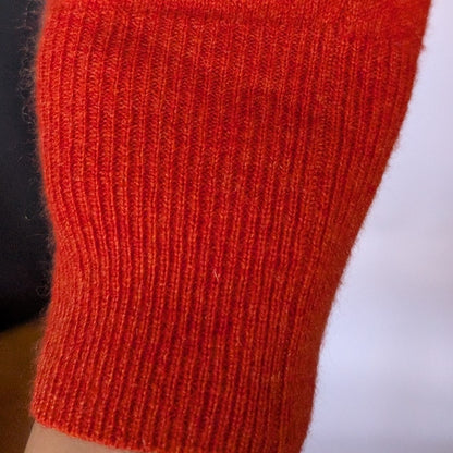 Halogen 100% Cashmere V-Neck Sweater, Red Orange, Size L