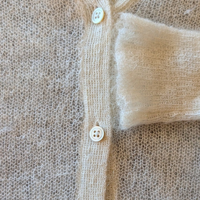 J.Jill S Ivory Open-Knit Mohair Cardigan