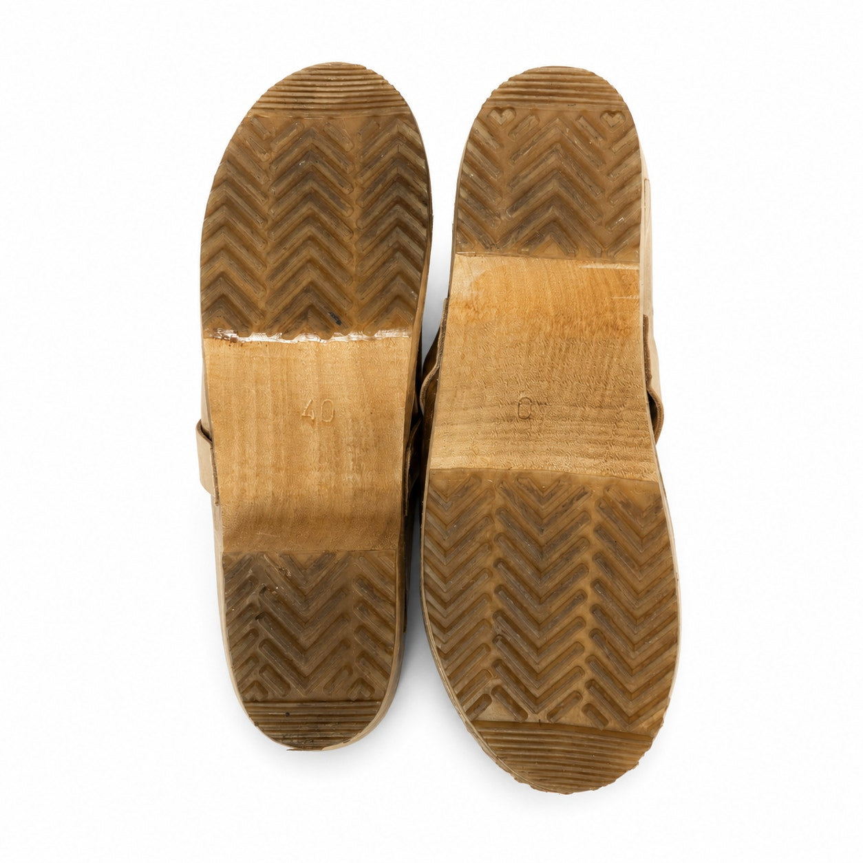 Hoof x Lost & Found Metallic Gold Leather Wooden Platform Clogs EU 40 US 9.5 Rare