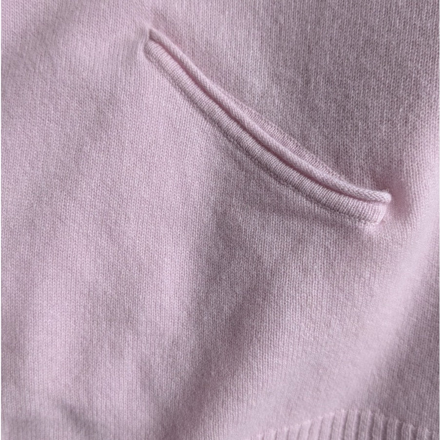 Max Studio 100% 2-Ply Cashmere Open Front Cardigan, Light Pink, Size M