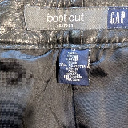 GAP Black Genuine Leather Bootcut Pants