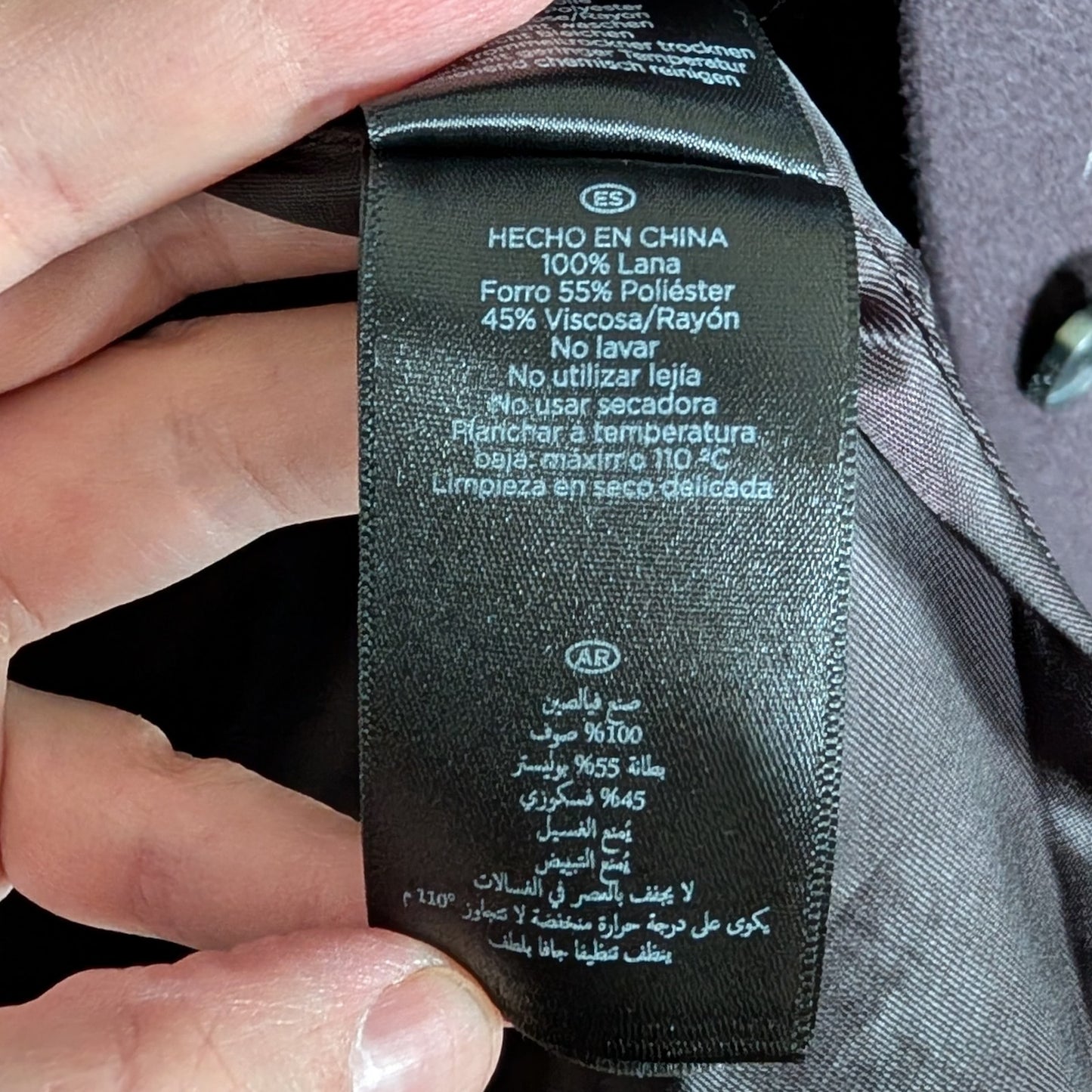 Hobbs London 100% Wool Coat Eggplant Single-Breasted Tailored Coat