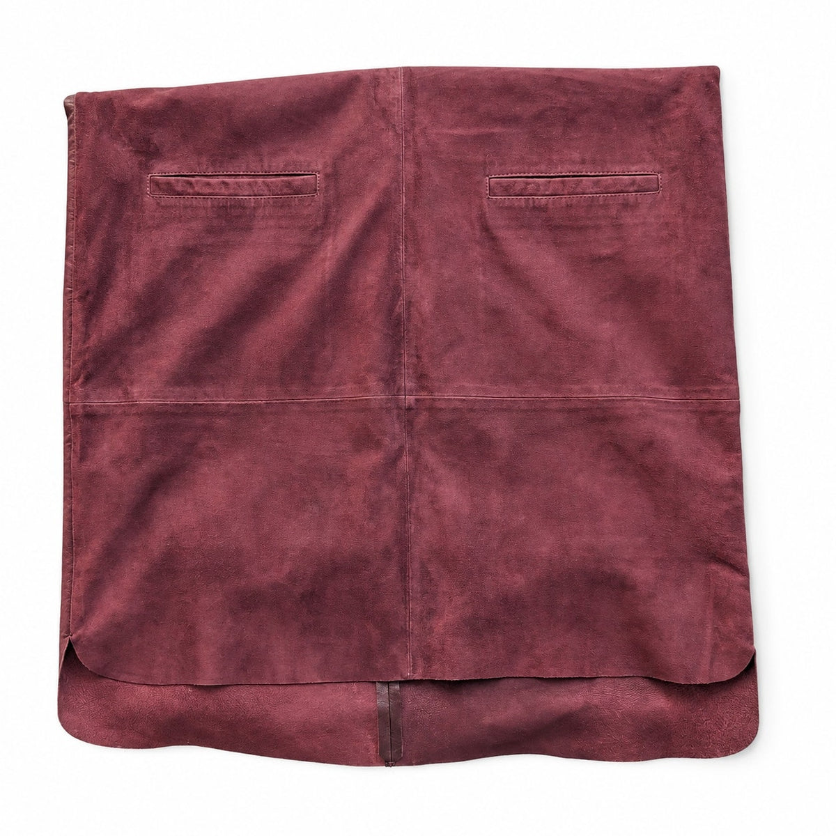 NWT Stefanel Lamb Leather Suede Dress US 6 Burgundy