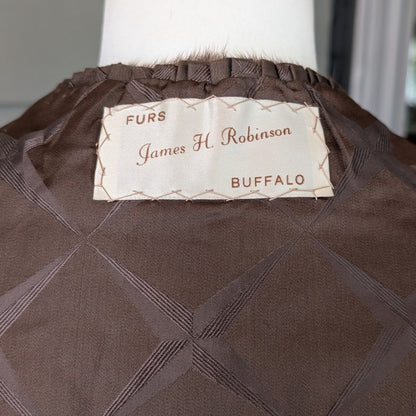 Vintage James H. Robinson Buffalo Genuine Mink Fur Capelet Stole Brown