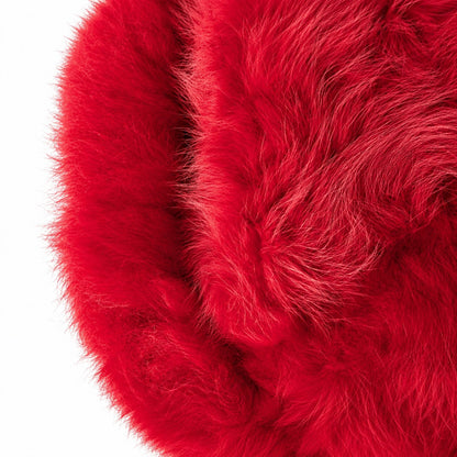 Peruvian 100% Alpaca Fur Hat Red Made in Peru Vintage