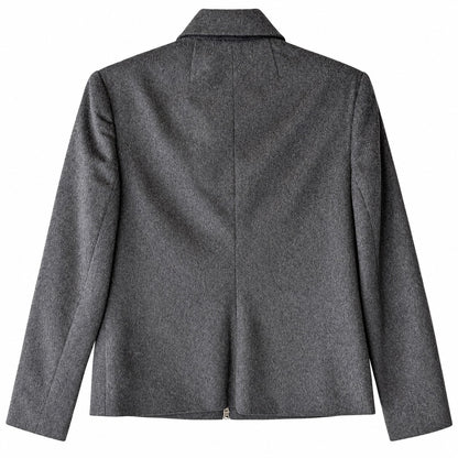 Caslon Charcoal Gray Wool Cashmere Blend Zip Front Jacket Collared Size 4