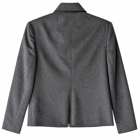 Caslon Charcoal Gray Wool Cashmere Blend Zip Front Jacket Collared Size 4