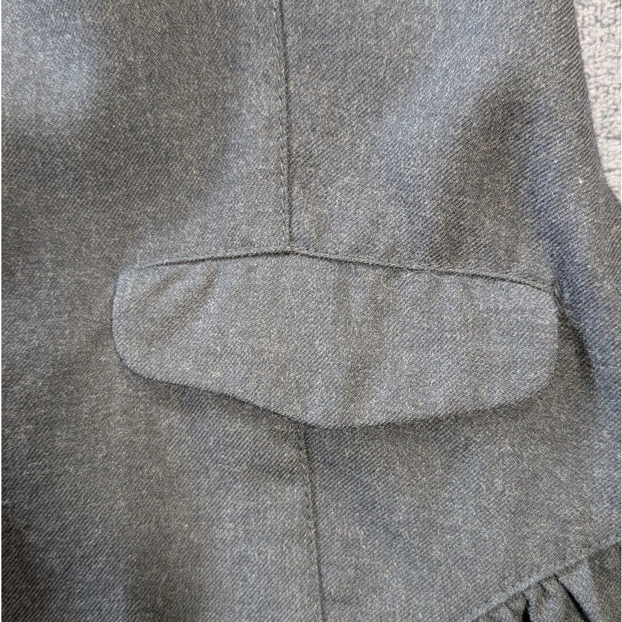100% Wool Charcoal Free People Sleeveless Vest Mini Dress Button Front Drop Waist V Neck