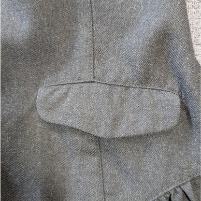 100% Wool Charcoal Free People Sleeveless Vest Mini Dress Button Front Drop Waist V Neck