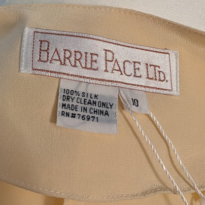 100% Barrie Pace Butter Yellow Button Front Blouse Size 4/6