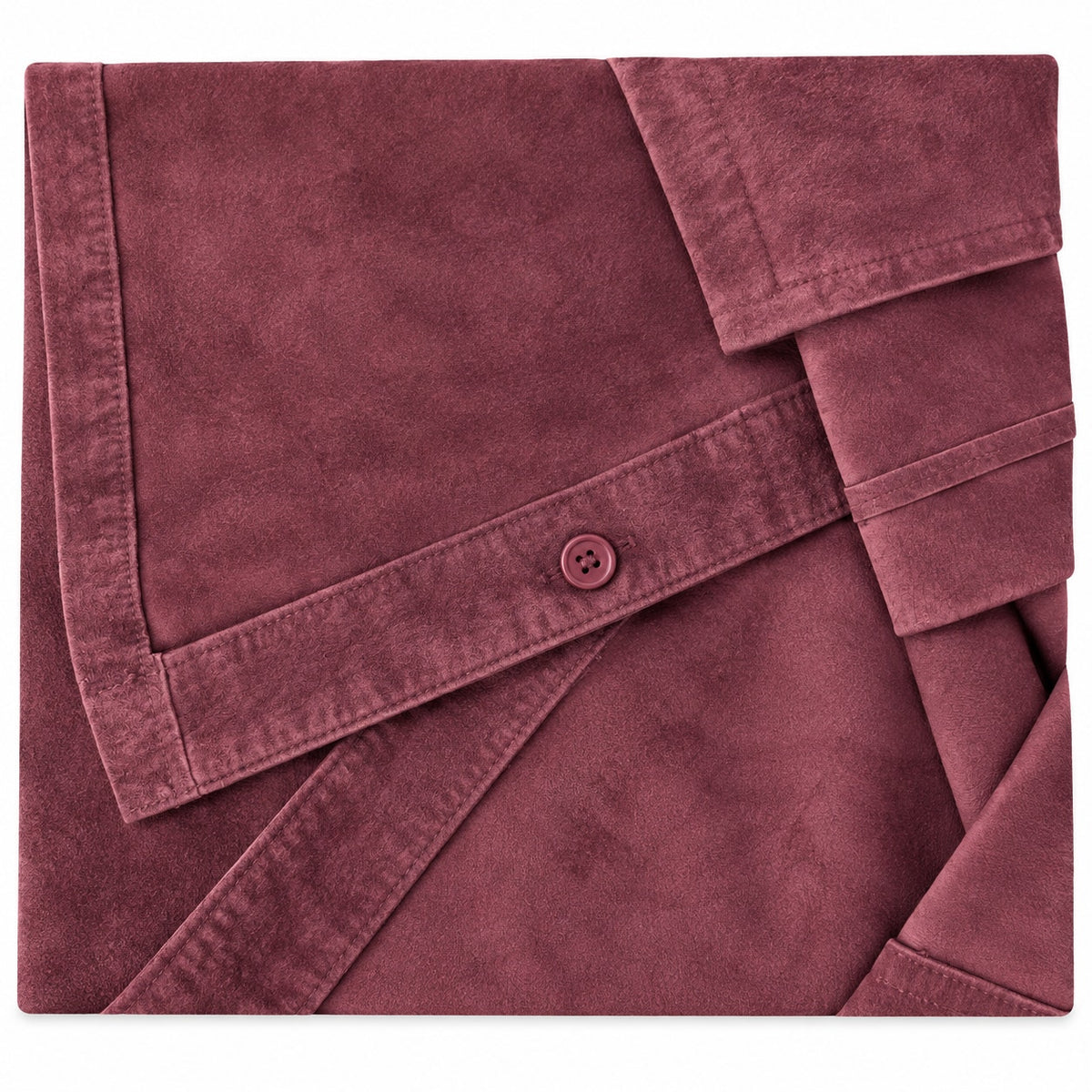 Brandon Thomas Genuine Leather Shirt Jacket Size S Burgundy