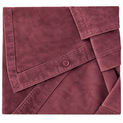 Brandon Thomas Genuine Leather Shirt Jacket Size S Burgundy