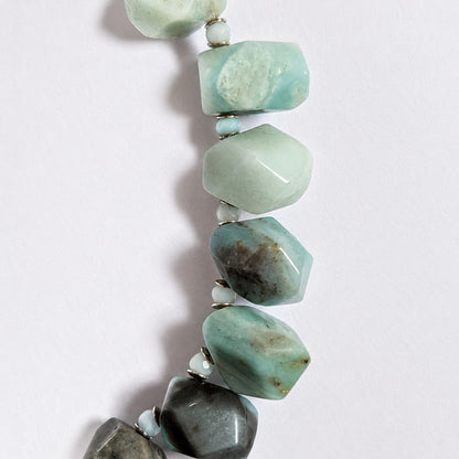 Amazonite Statement Necklace Artisan Natural Stone Sterling Silver