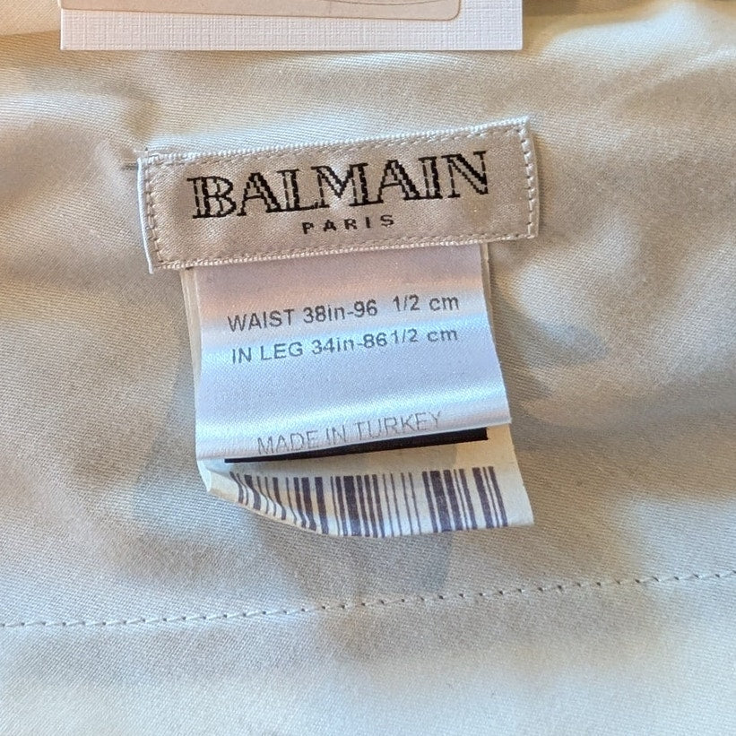 Balmain Paris Men’s 100% Wool Trousers 38L Navy NWT Vintage 2002 Tailored